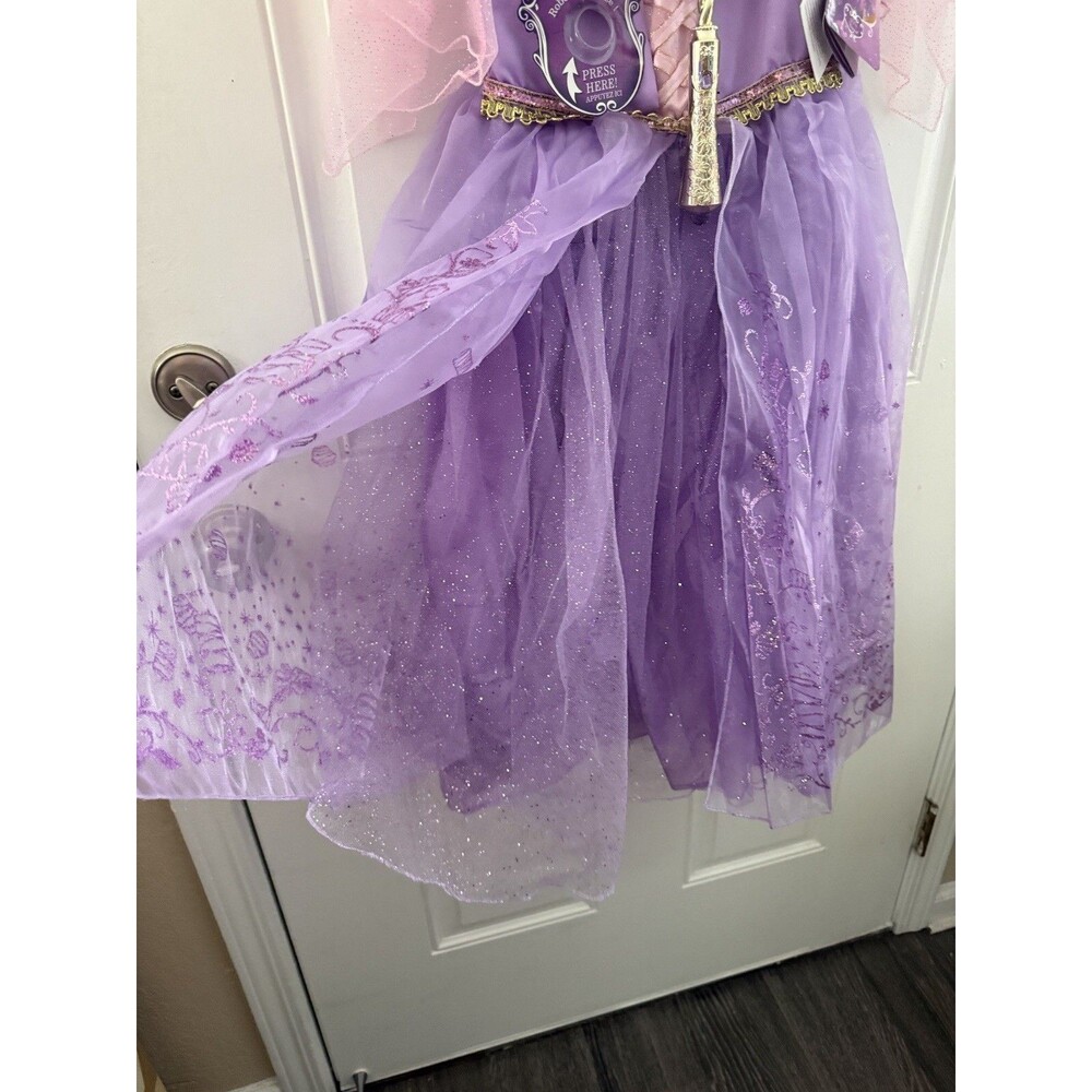 Disney Store Princess Rapunzel Deluxe Light Up Costume Tiara Wand Size 5/6 FLAW - Picture 15 of 15